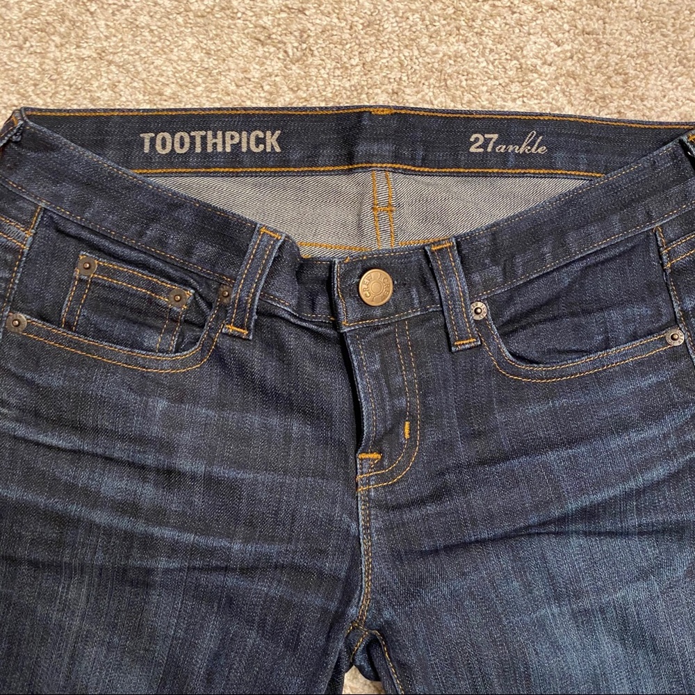 J.crew sz 27 ankle dark toothpick ankle jean denim